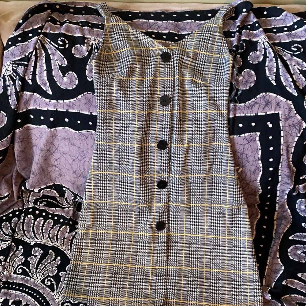 Plaid button up dress